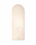 Beige Pilates mat with quote and dove print